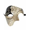 Elegance Mask Men's Phantom Music Black Silver Large Mardi Gras