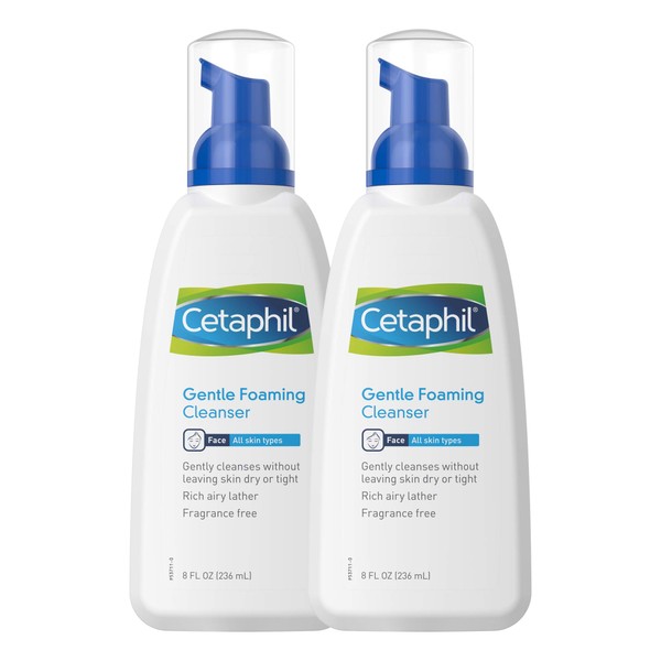 Gentle Foaming Cleanser (Pack of 2) - Gently Cleanses without Leaving Skin Dry or Tight - Rich Airy Lather - For All Skin Types - Fragrance Free & Suitable For Sensitive Skin 8oz