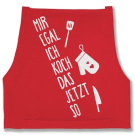Shirtracer apron with motif “Mir egal ich koch das jetzt so” and cooking apron for adults. - 80 cm x 73 cm (H x B)