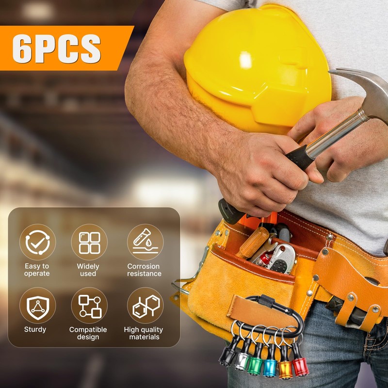 Sopclane 24PCS 1/4 Hex Shank Drill Bit Holder Keychain Extension