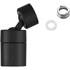 Filtro universal de salpicaduras para baño, cocina, grifo giratorio de 360 grados, aireador giratorio, boquilla de 2 funciones, negro mate