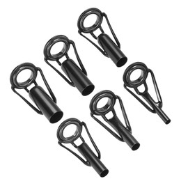 PATIKIL 2-6 mm Fishing Rod Tip Repair Kit 6 Pieces Stainless Steel Stake Ring Guide Replacement for Saltwater Freshwater Fishing Black