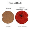 Neukim 2pcs Car Coaster Hallowen Spider Webs On Red Absorbent