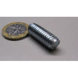 Unbranded Zinc Plated Steel Threaded Studs, RH, 3/8"-16 x 1.00" Length, Pkg of 25 Pcs