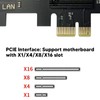 PCIe Network Card 10/100/1000/2500Mbps Gold Plated Pin Aluminium Alloy Gigabit