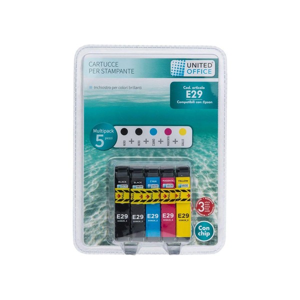 UNITED OFFICE Printer Cartridges Multipack for Epson Ink Cartridges E29