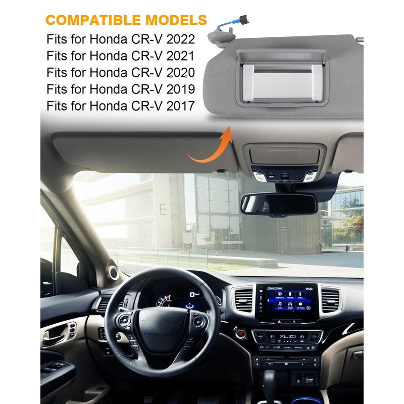 FZPJJNB Left Driver Side Sun Visor Fits for Honda CRV