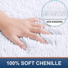 Homaxy Non-slip Bath Mat with Microfibre Chenille Absorbent High Pile