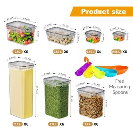 Lifetime Home 42 PACK Airtight Food Storage Containers Set with Lids for Kitchen & Pantry Organization - BPA-Free for Cereal, Pasta, Rice, Vegetables, Fruits & Flour - Markers & Labels Included