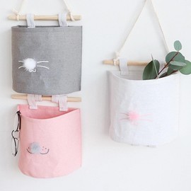Wall-Mounted Storage Pocket Organizer for Household Items Organizing Gray