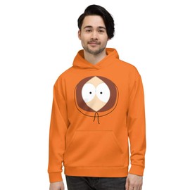 South Park Kenny Big Face All-Over Print Adult Hooded Sweatshirt - Orange - Large
