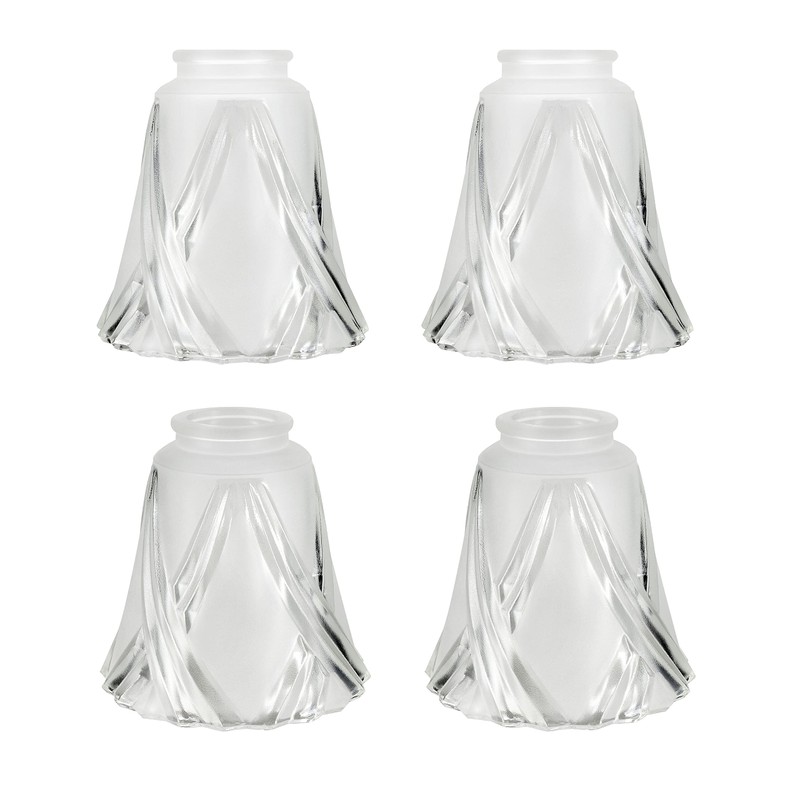 Aspen Creative 23124-4 Transitional Frosted & Clear Ceiling Fan Shade,