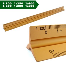 Scale Triangular Scale Aluminum Triangular 1: 100, 1: 200, 1: 250, 1: 300, 1: 400, 1: 500, 30cm Long Triangular line