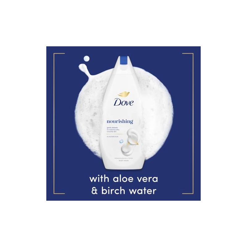 Dove Nourishing Body Wash Soft Smooth Creamy Gentle Skin Cleanser