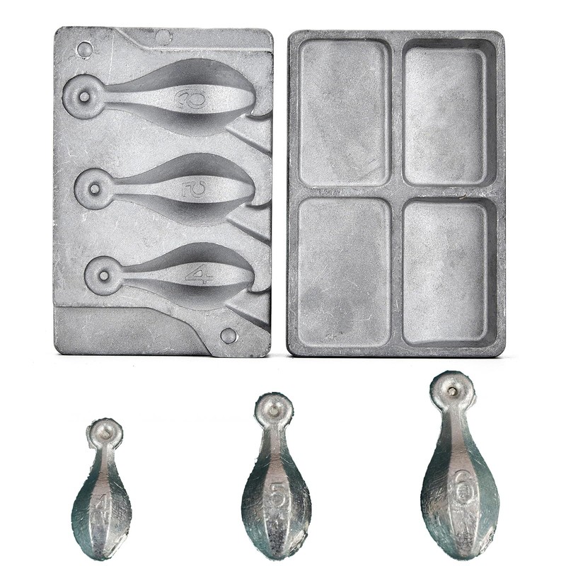 MOPHOEXII Bank Sinker Lead Mold with 2.1LB Lead Sheet, Fishing
