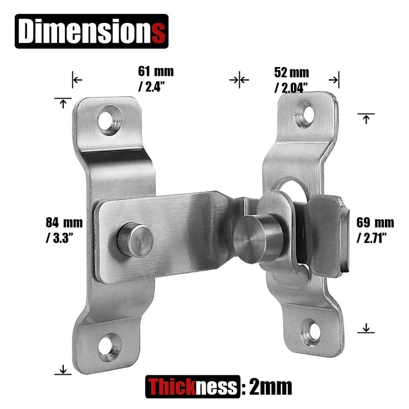 JQK Flip Door Latch, 90 Degree Heavy Duty Stainless Steel
