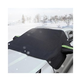 Dickno Car Windshield Snow Cover, 5 Layers Magnetic Auto Windshield Protector with Side Mirror Covers, Universal Weatherproof Winter Exterior Accessories for Most Vehicles (Black)