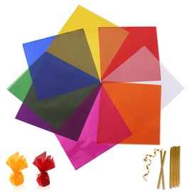 Color Cellophane Cellophane Sheets Set of 80 Colored Cellophane Cellophane Paper Children's Crafts DIY Cellophane Wrapping Craft Paper