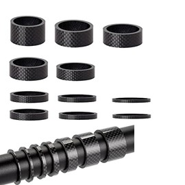 HOUSON 11 PCS Bike Headset Space, Carbon Fiber Bicycle Stem Headset Spacer MTB Road Bicycle Stem Threadless Headset Spacers Kit