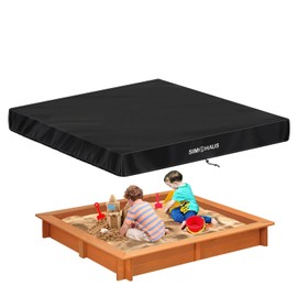SIMPHAUS Sandpit Covers Waterproof Sand Tray Cover Anti-UV 420D Oxford Fabric Windproof Sandbox Protective Cover with Elasticated Sides,Cover for Paddling Pool,Sand Pit,Garden Furniture 180x180x20cm