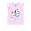 Bluey Kurzer Schlafanzug für Mädchen, Nachtwäsche, Bluey Pinker Shorty, 7-8