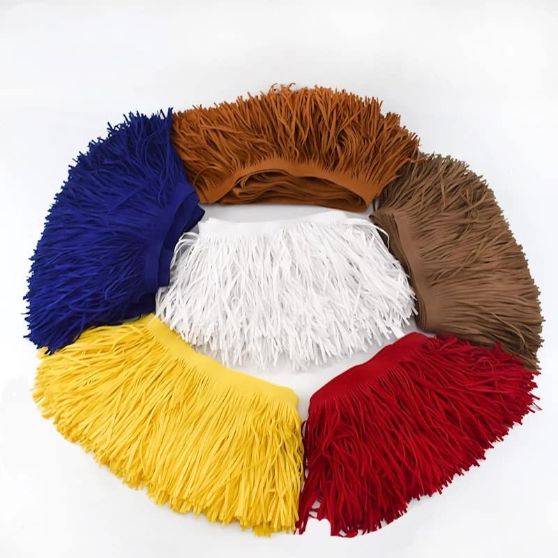 Yalulu 2 Meter Double Side Leather Suede Tassel Fringe Trims,