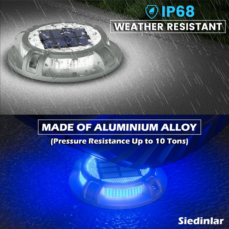SIEDiNLAR Solar Driveway Lights Outdoor 4 Modes 40 LEDs Deck