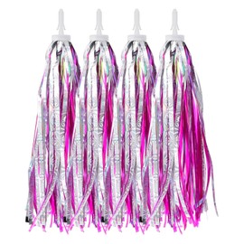 guduling 4 Pcs Bike Tassels for Girls,Bike Tassels,Bicycle Streamers for Girls,Scooter Bicycles Tricycle Handlebar Ribbons for Kids,Bicycle Accessories for Girl and Boys(Purple)