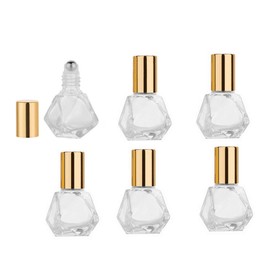 6PCS 8ml/0.27oz Empty Clear Glass Roll-on Bottles with Stainless Steel Roller Balls for Essential Oil Perfume Makeup Cosmetic Storage Packing Container Vial Jars Sample Portable Storage Organizer