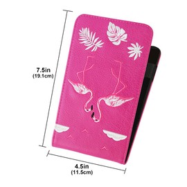 PINMEI Golf Leather Scorecard Holder Cover Yardage Book Cover with American Flag Golf Ball Marker and A Free Pencil 4.33 × 7.55 inches