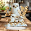 フクロウ 親子 置物 アクリル 2D オブジェ オーナメント かわいい オシャレ インテリア