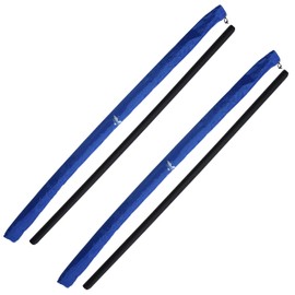 Victory Martial Arts 2-Pack Premium Foam Padded Training Bo Staff with Black Carry Bag Case (Blue/Black, 4 ft 2 Pack)