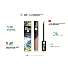 Liquid Lipstick - Matt, Vegan & Natural - Long Hold - Colour: Beige "Trust My Instinct" 681 - Lipstick without Petroleum-based Ingredients - Organic Ingredients ALL TIGERS