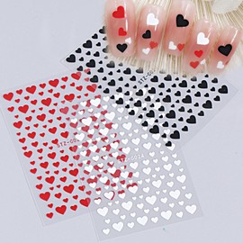 Heart Nail Seal, Set of 6, 3D 3D, Heart, Nail Parts, Just Stick, Nail Sticker, Stylish, Gel Nail Art, Decorative Parts, Valentine's Day, Christmas
