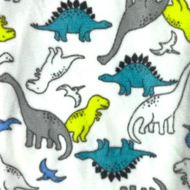 ROCK ATOLL Men's Soft Warm Fleece Animal Novelty Print Pajama Bottom Pants, White Dino Print, Large