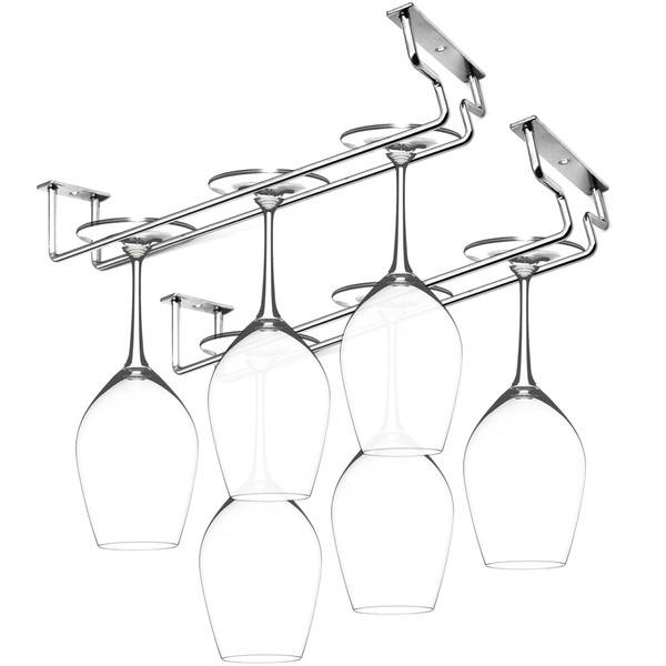 BlueDreamer 10.8 Inch Wine Glass Rack, Wine Glass Holder Under