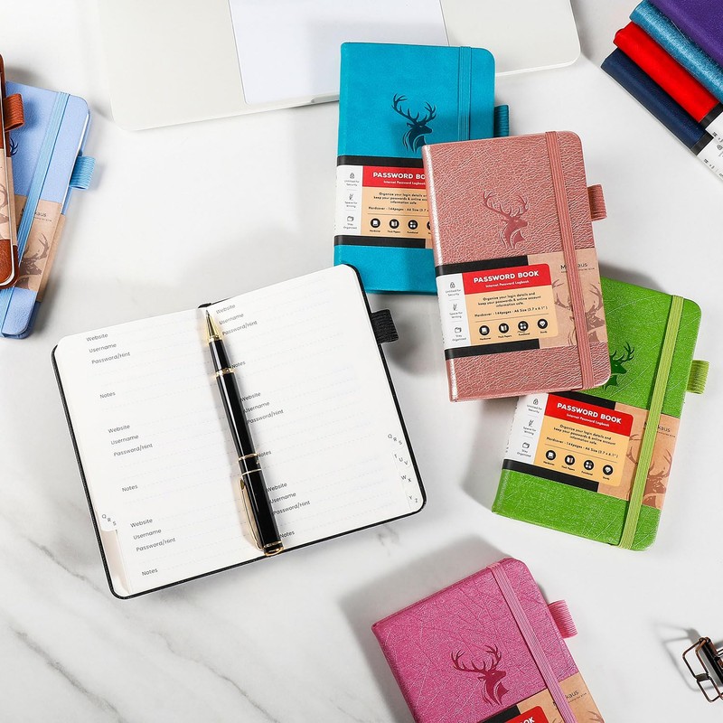 molekaus Password Book with Alphabetical Tabs Small Password Keeper with