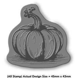 'Pumpkin' Rubber Stamp - Unmounted Design for Crafting & Scrapbooking, A8 (RS00048882)