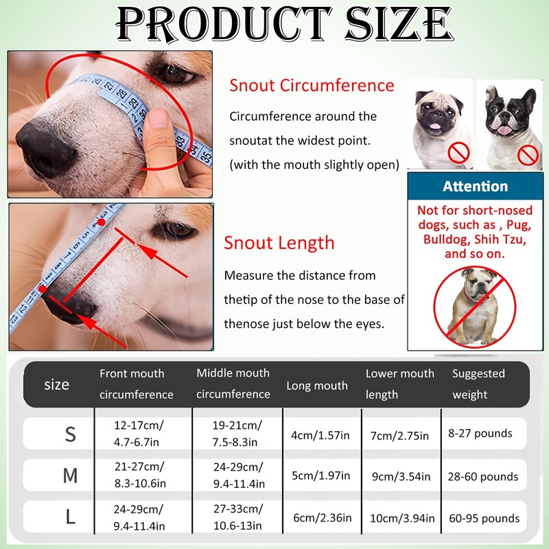 JYJLLM Dog Muzzle, Breathable Pet Mask Dog Training Muzzle，dog muzzles，Muzzle