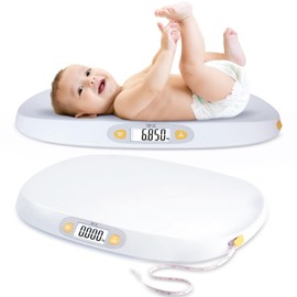 TIPRE Baby Scale for Weighing, 55 lb/0.01 lb Digital Infant Scale for Weighted Feeds with Height Measuring Tape Weight Comparison Hold Function, Pet Scale for Cats/Dogs, LCD Display, Large Platform