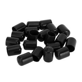 Partuto 20pcs Cylindrical Shape Wheel Lug Nut Bolt Rims Tire Nut Screws Dust Cap Cover Nut Protection PVC Black 19mm