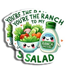 Funny Salad Magnet - Cute Food Art Fridge Magnet - Funny Kitchen Decor Magnet - Ranch Dressing Magnet - 2 Pack - Made in USA - PLDFMAG4932