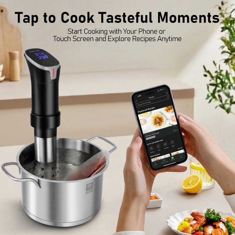 Sous Vide Cooker with APP Control,1100W Precision Sous Vide Machine