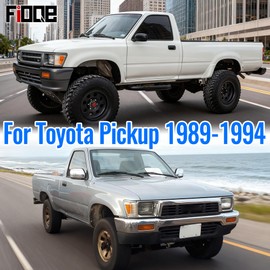 Fioqe 60/40 Split Bench Seat Covers for Toyota Pickup 1989-1994, Heavy Duty Front Seat Protection with Belt Cutout Seat Cover, Adjustable Headrest & Armrest Access - Black