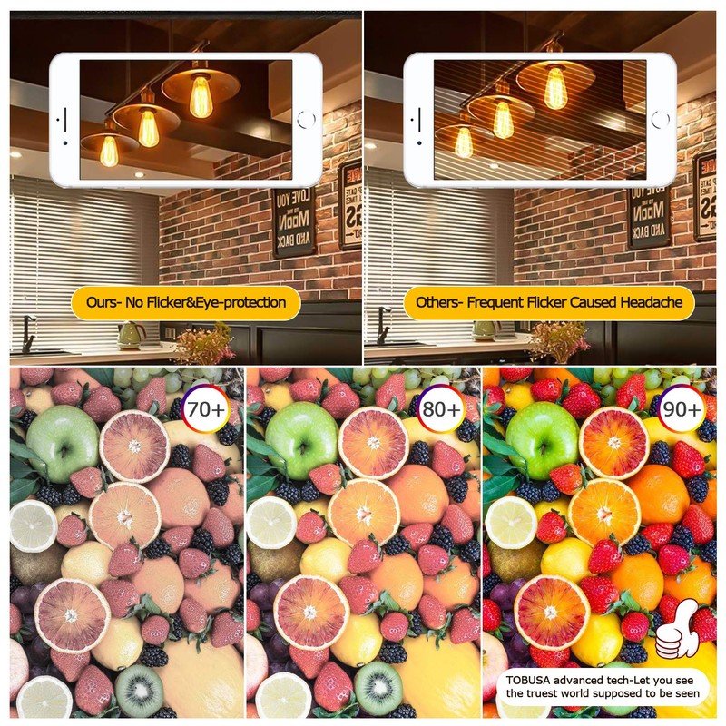 Dimmable LED Edison Light Bulbs 100W Incandescent Equivalent, Vintage Light