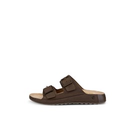 ECCO Men's Cozmo Two Band Buckle Slide Sandal, Nutmeg Brown Nubuck, 7-7. 5