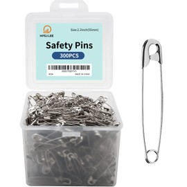 2.2 Inch Safety Pins Assorted, Bulk Large Safety Pins for Clothes (2.2 inch 300PCS)