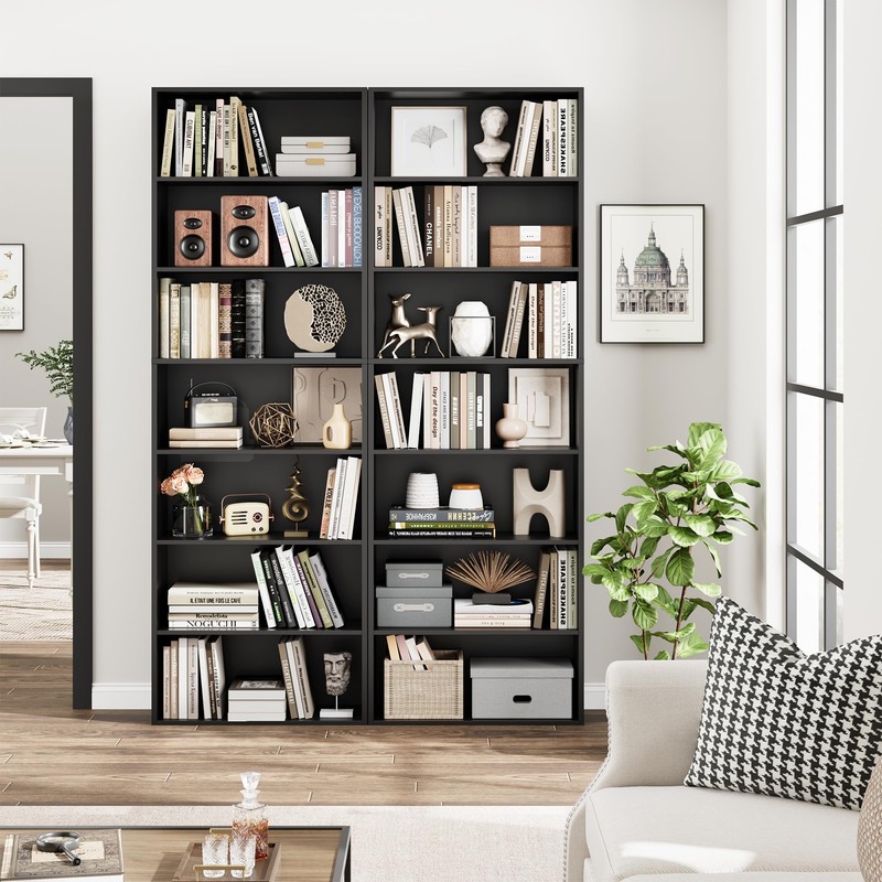 FACBOTALL 82" Tall Bookshelf, 7-Tier Open Shelves Bookcase, Freestanding Display