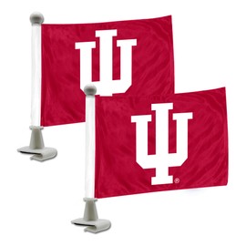 FANMATS 63092 Indiana Hooisers Ambassador Car Flags - 2 Pack Mini Auto Flags, 4in X 6in, Perfect for Hood or Trunk