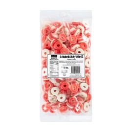 Kervan Candy Bebeto Strawberry Rings - Fruity, Soft, Sweet & Sour Gummy Candy Bulk for Kids, Gift Snacks and Parties - Strawberry Ring Gummies Big Party Size Bag (5 lbs)